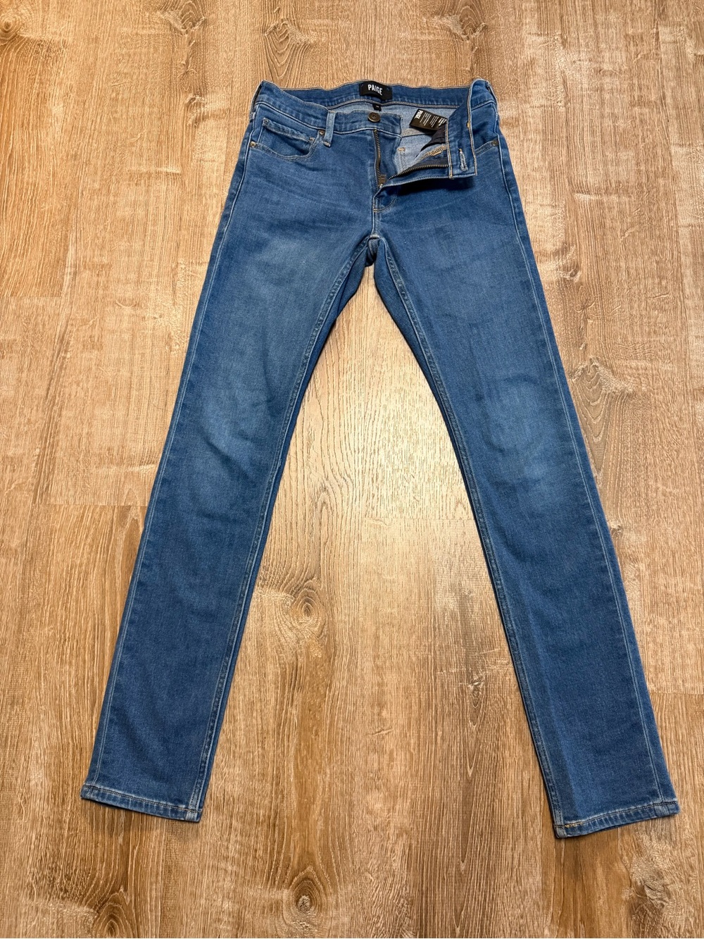 PAIGE Lennox Slim Jeans Women’s Size 28 Blue Stretch Denim Tapered Leg